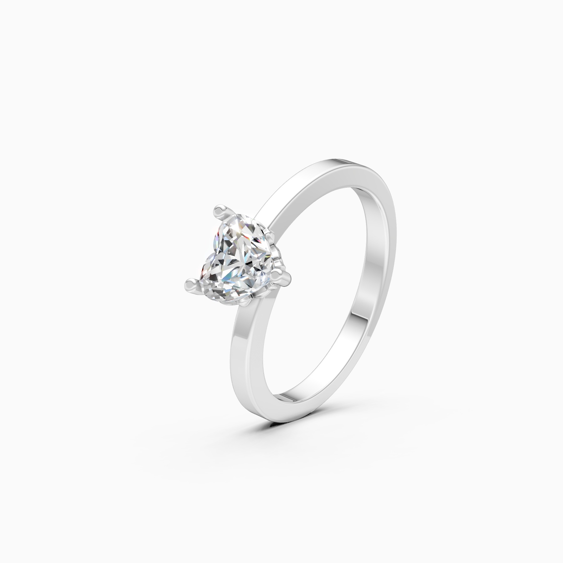 Heart Shape Solitaire Diamond Ring
